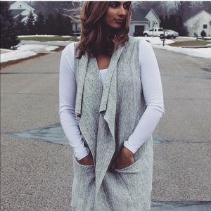 Drape cardigan vest